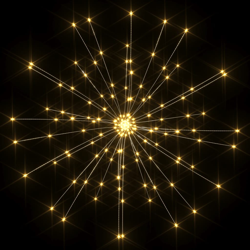 Two 7.9ft strands of warm white firecracker-style LED lights with 280 LEDs total