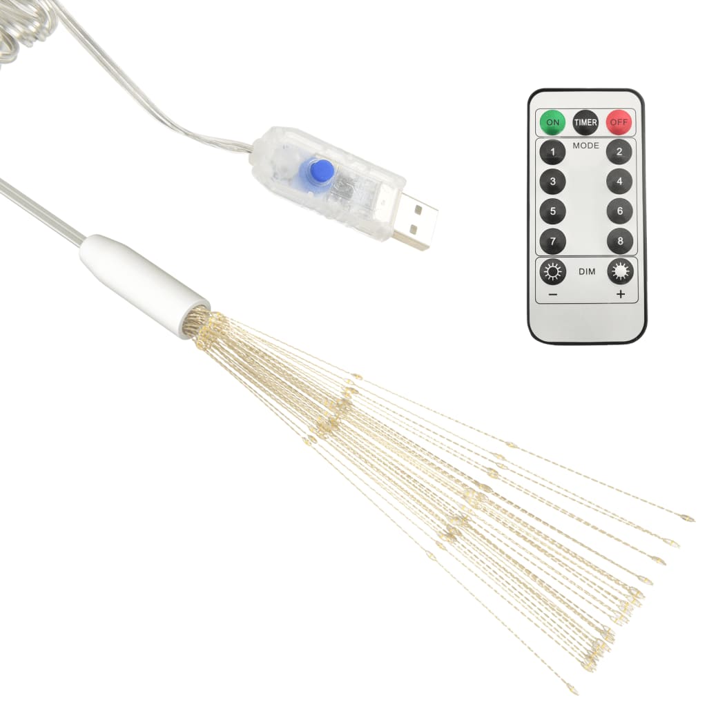 A 10-pack of warm white LED string lights on flexible copper wire for outdoor decor.