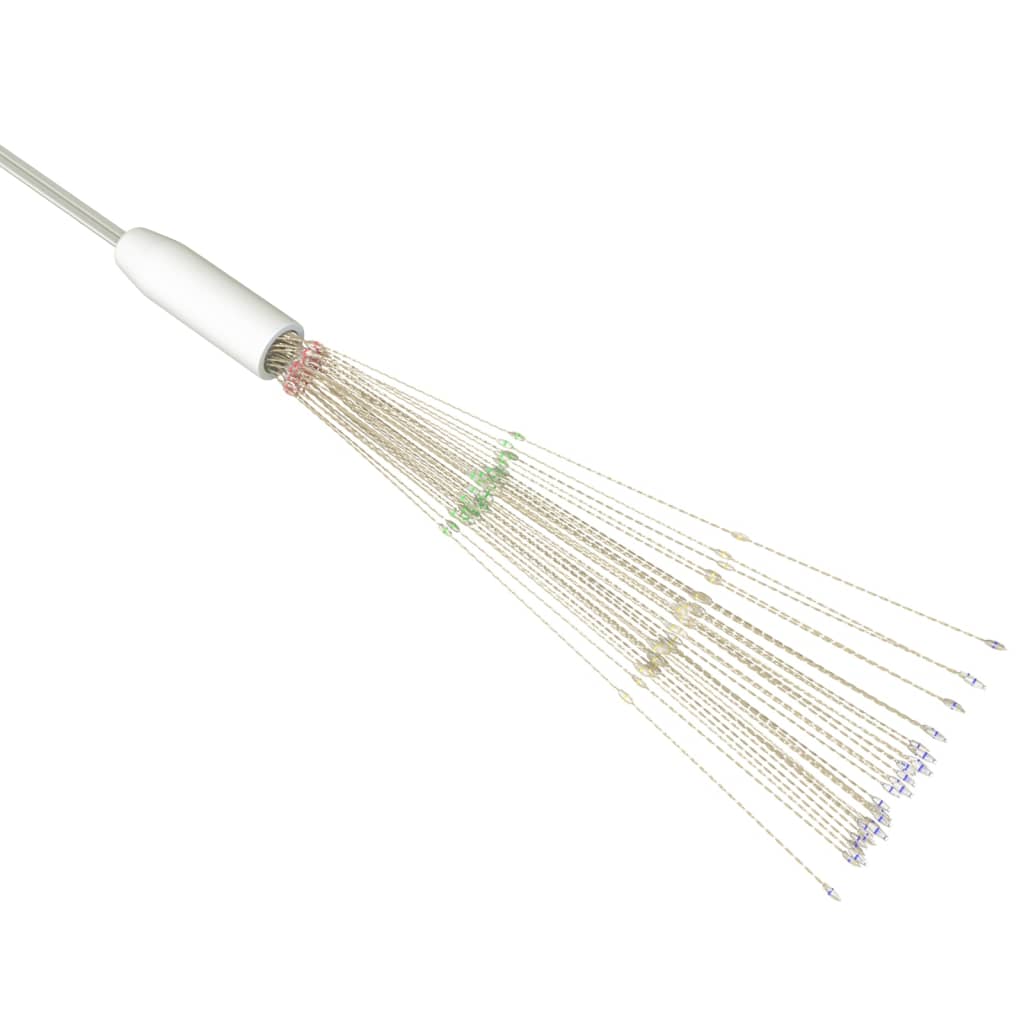 Multicolor LED firecracker string lights with 140 energy-efficient bulbs for outdoor use.