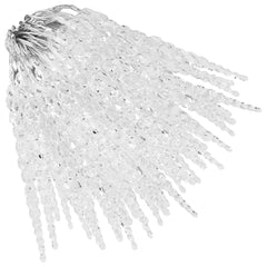 Bostome Christmas icicle lights with 100 cold white acrylic LEDs.