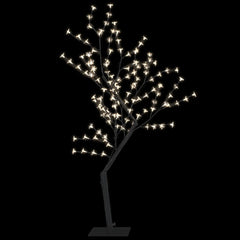 A 4ft cherry blossom Christmas tree with 128 warm white LEDs on bendable branches.