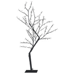 4ft cherry blossom Christmas tree with 128 warm white LEDs on bendable branches.