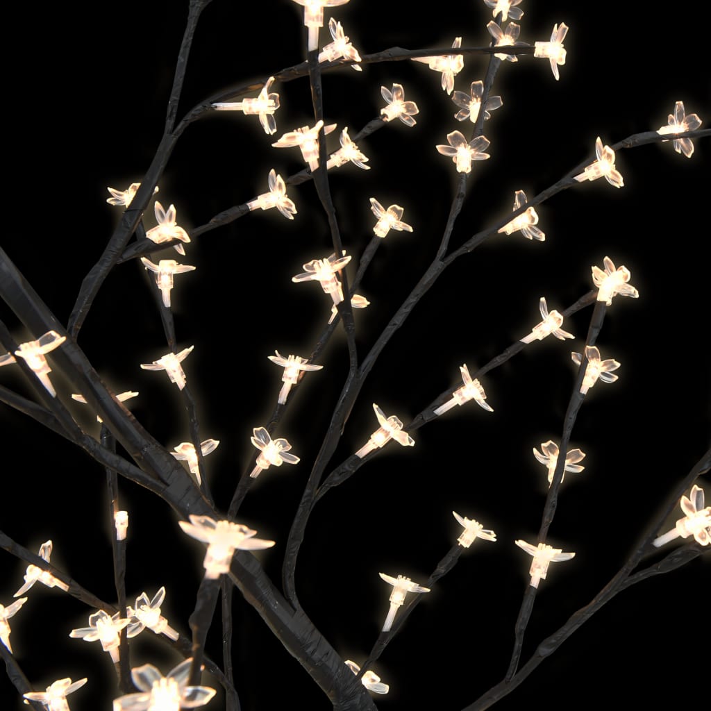 A close-up of a cherry blossom tree with 128 warm white LEDs.