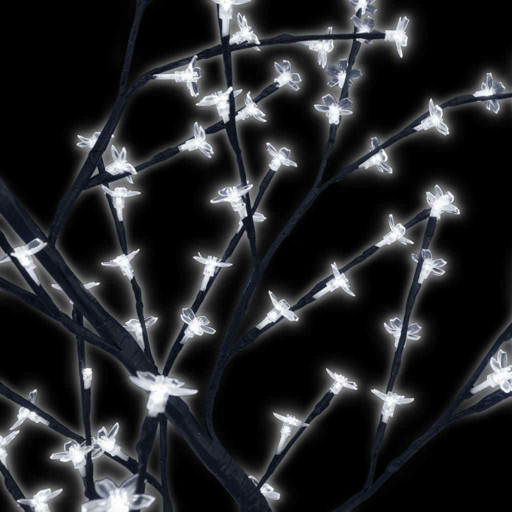 4ft cherry blossom Christmas tree with 128 cold white LEDs on bendable branches.