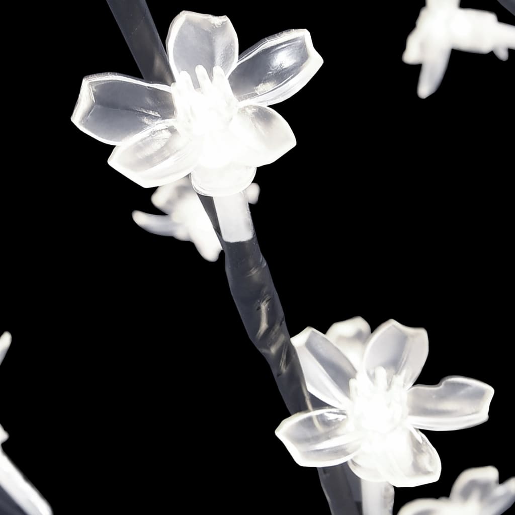 A 4ft cherry blossom Christmas tree with 128 cold white LEDs illuminating the branches.
