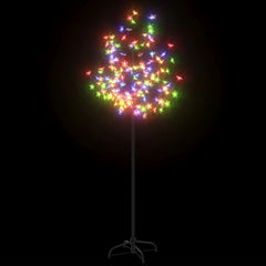 5 ft cherry blossom tree with 120 colorful LED lights on a black metal stand