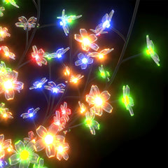 5 ft cherry blossom Christmas tree with 120 colorful LEDs on branches.