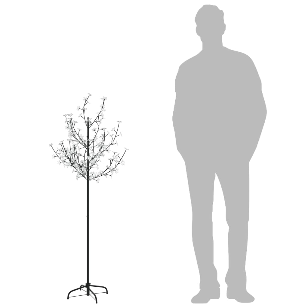 5 ft cherry blossom Christmas tree with 120 colorful LEDs and metal stand base