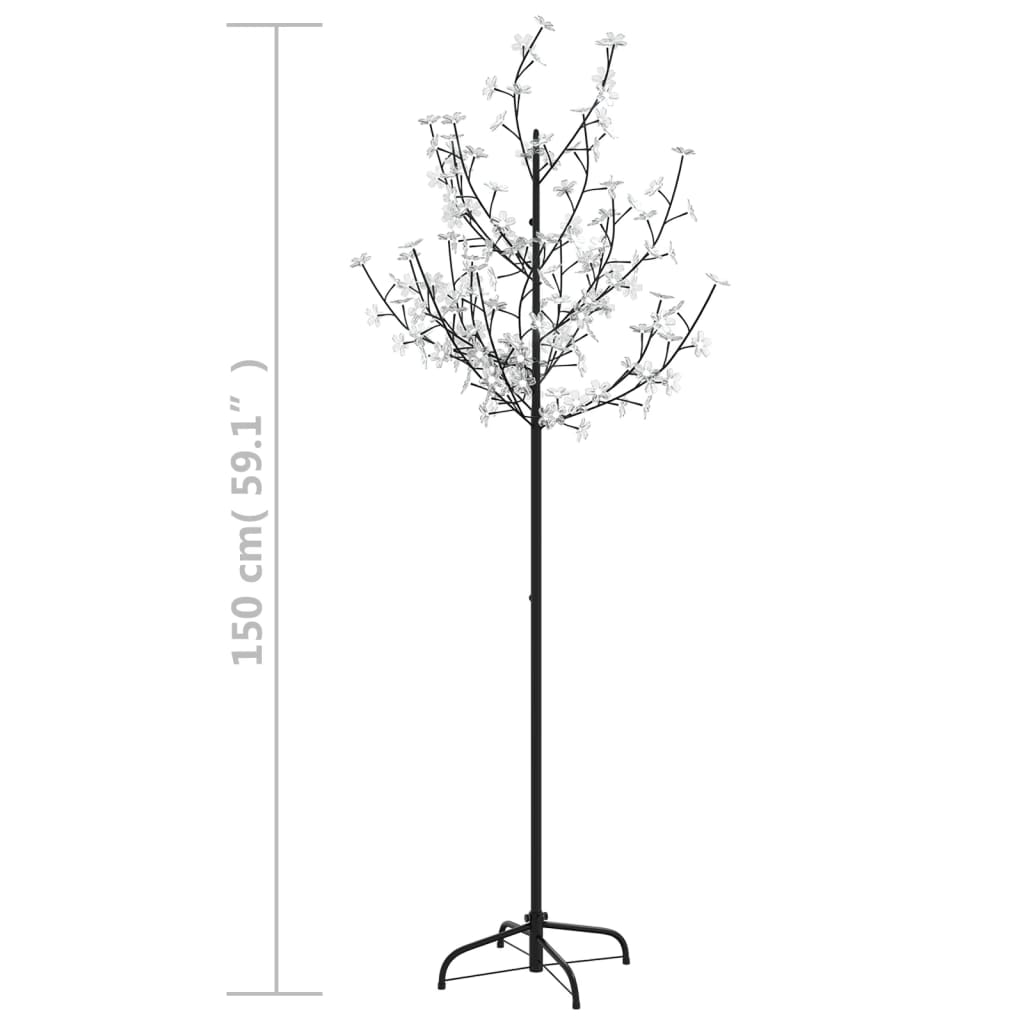5 ft cherry blossom Christmas tree with 120 colorful LEDs on a black metal stand