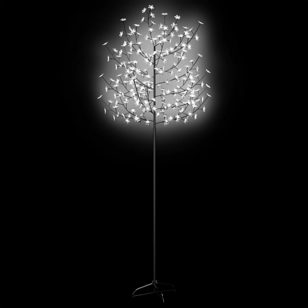 7ft LED Cherry Blossom Christmas Tree with cold white lights and flexible, durable branches.
