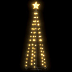 A 5ft Christmas cone tree with warm white LEDs and a sturdy metal stand for indoor or outdoor use.