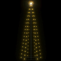 A 6-foot tall illuminated Christmas cone tree with 100 warm white LEDs and a star top on a black background.