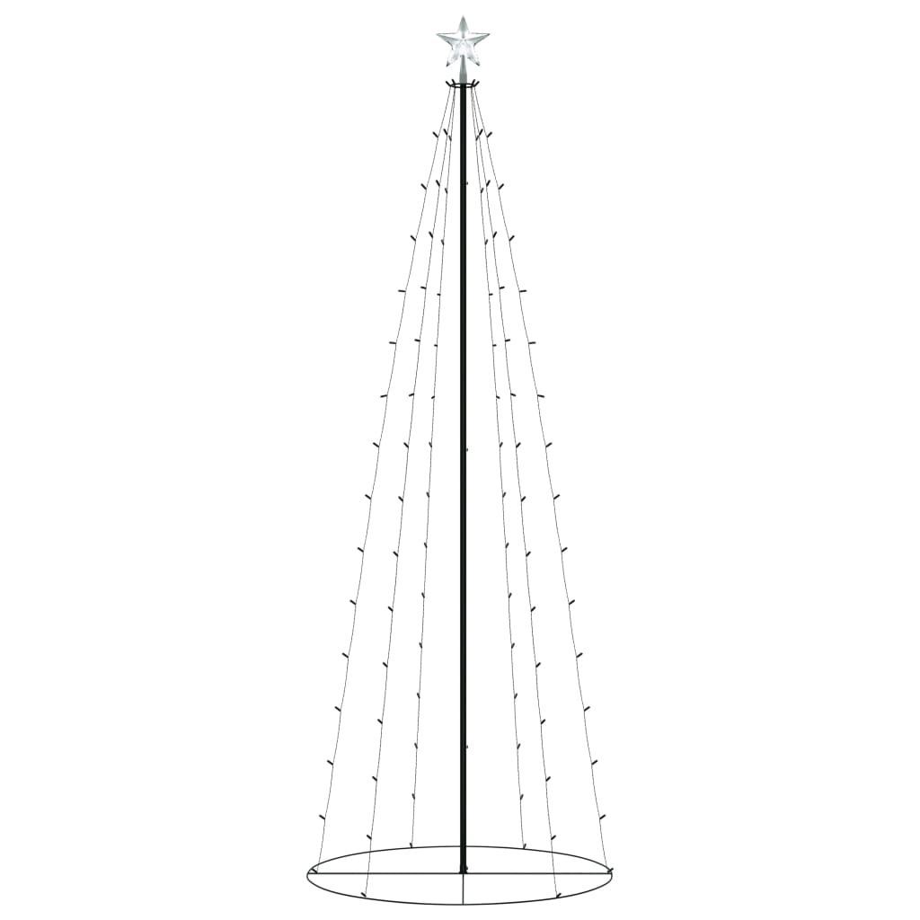 Bostome Christmas Cone Tree with 100 warm white LEDs and a star topper, 6 feet tall.