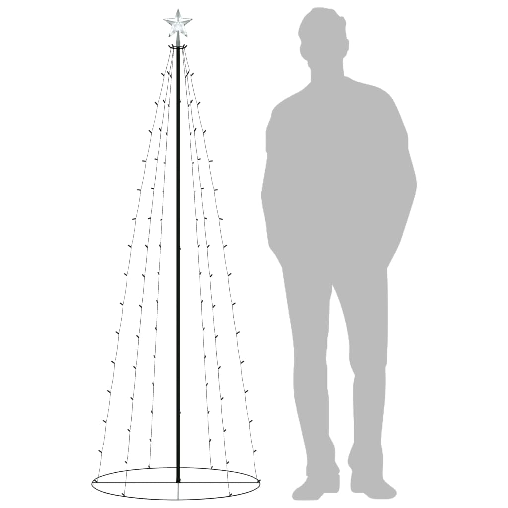 Bostome Christmas Cone Tree with 100 warm white LEDs and star topper, 2x6 feet tall.