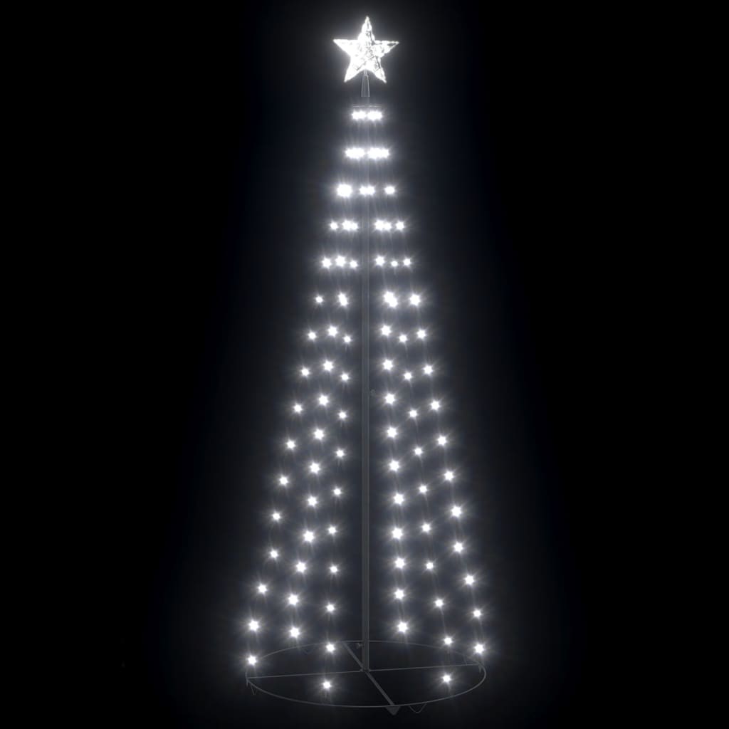 Bostome Christmas cone tree with 100 cold white LED lights, 2 by 6 feet tall.