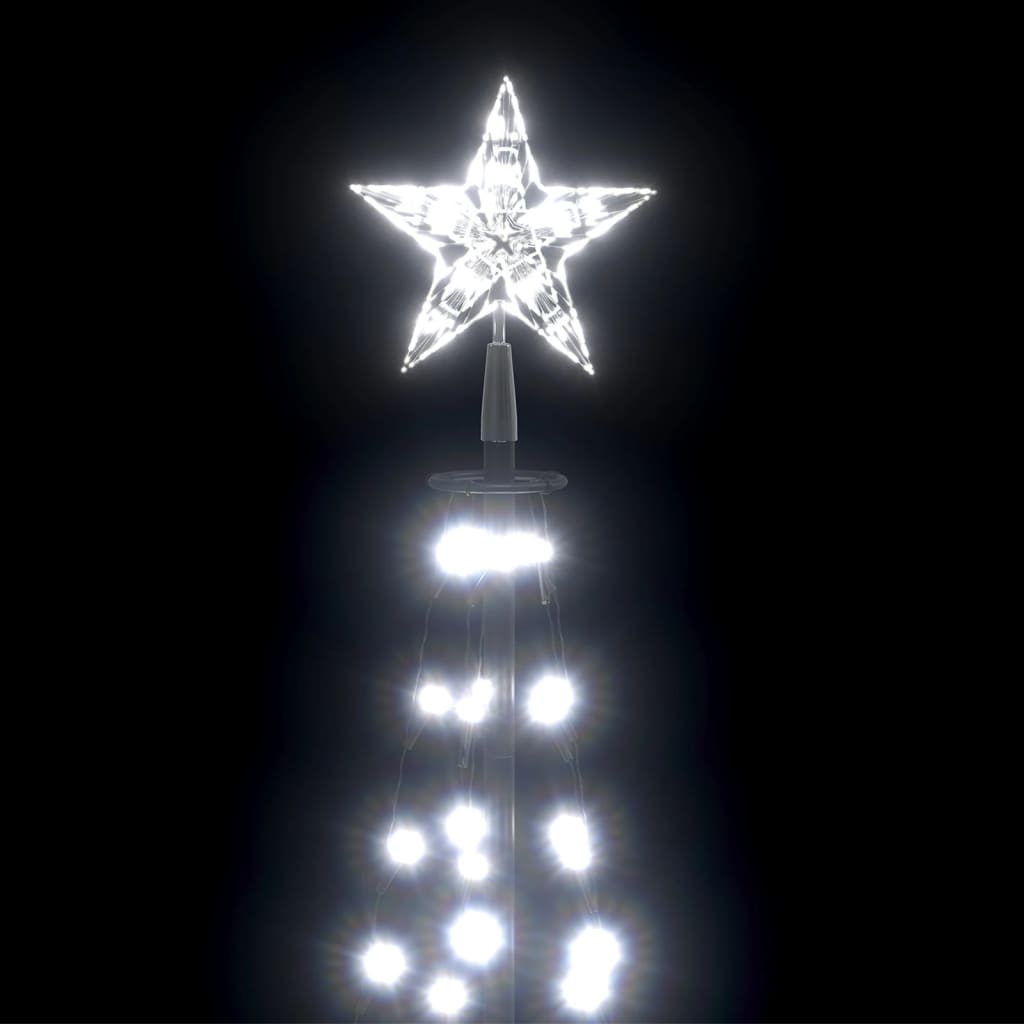 Bostome Christmas cone tree with 136 cold white LEDs and a glowing star topper.