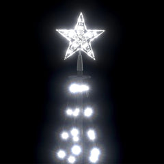 Bostome Christmas cone tree with 136 cold white LEDs and a glowing star topper.