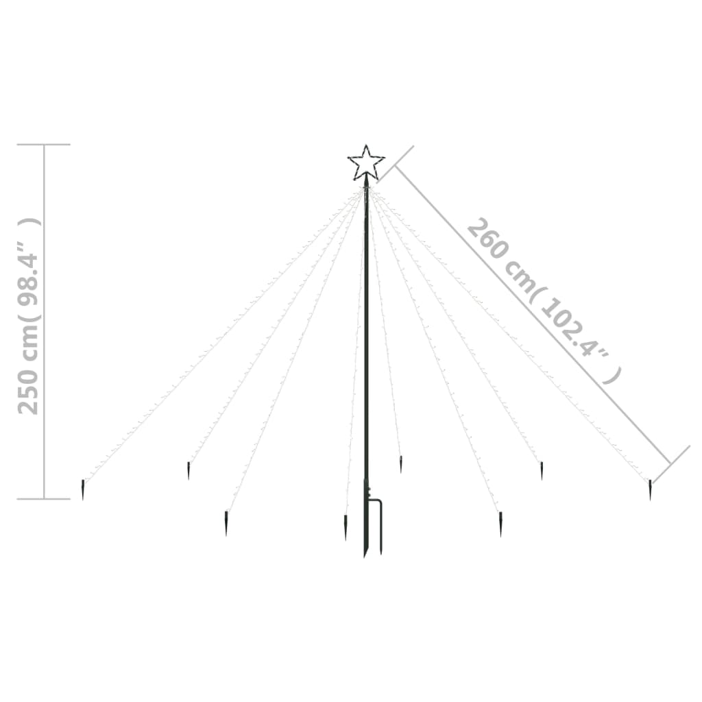 Bostome 8ft LED Christmas tree lights with 400 warm white LEDs and star topper, weatherproof design.