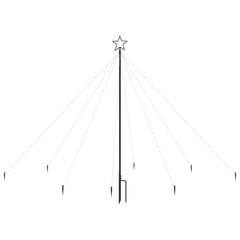 8ft LED Christmas waterfall tree lights with 400 cold white LEDs and star topper.