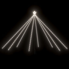 12ft LED Christmas tree with 576 cold white LEDs in 8 cascading strands.