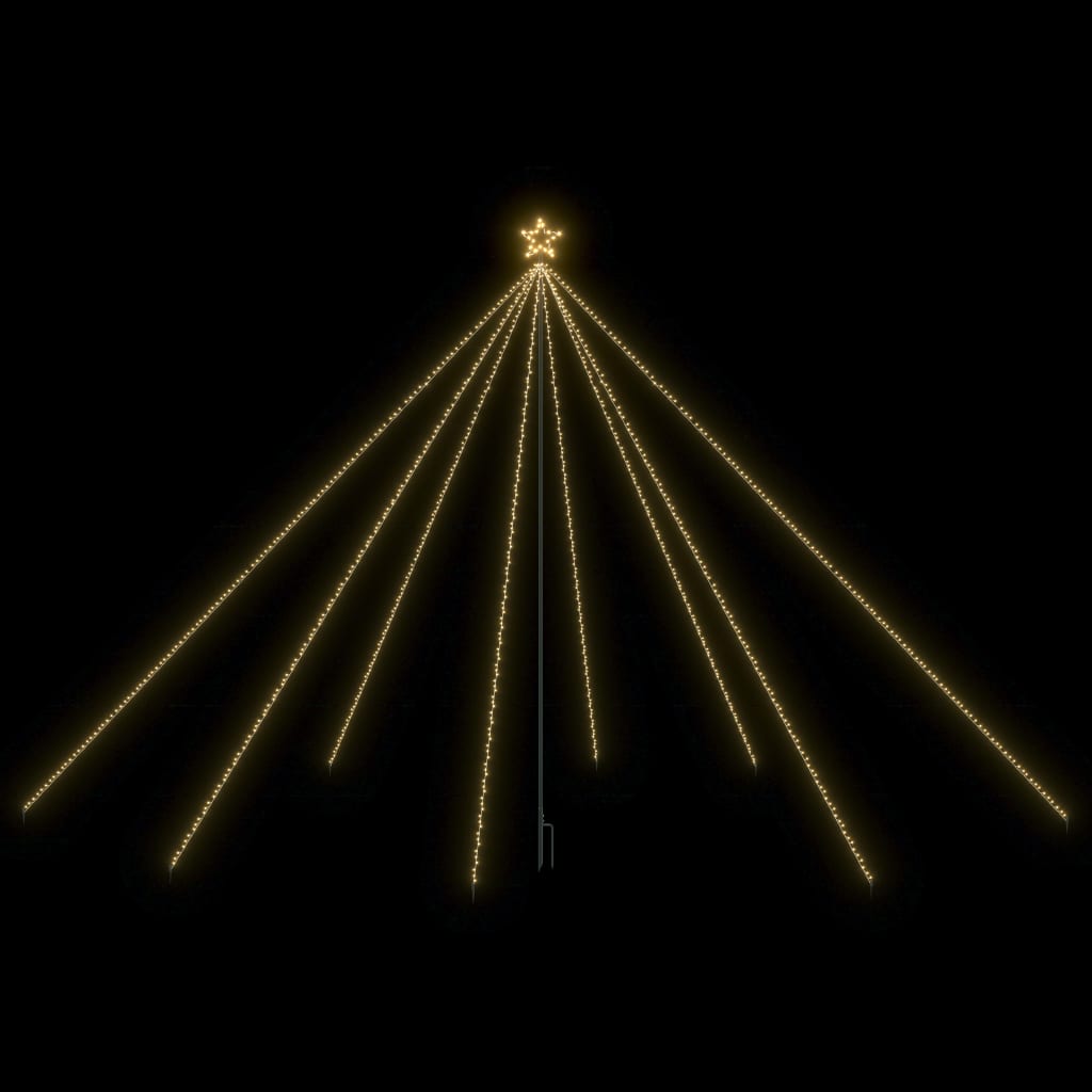 16ft LED Christmas tree with 800 warm white LEDs and star topper.