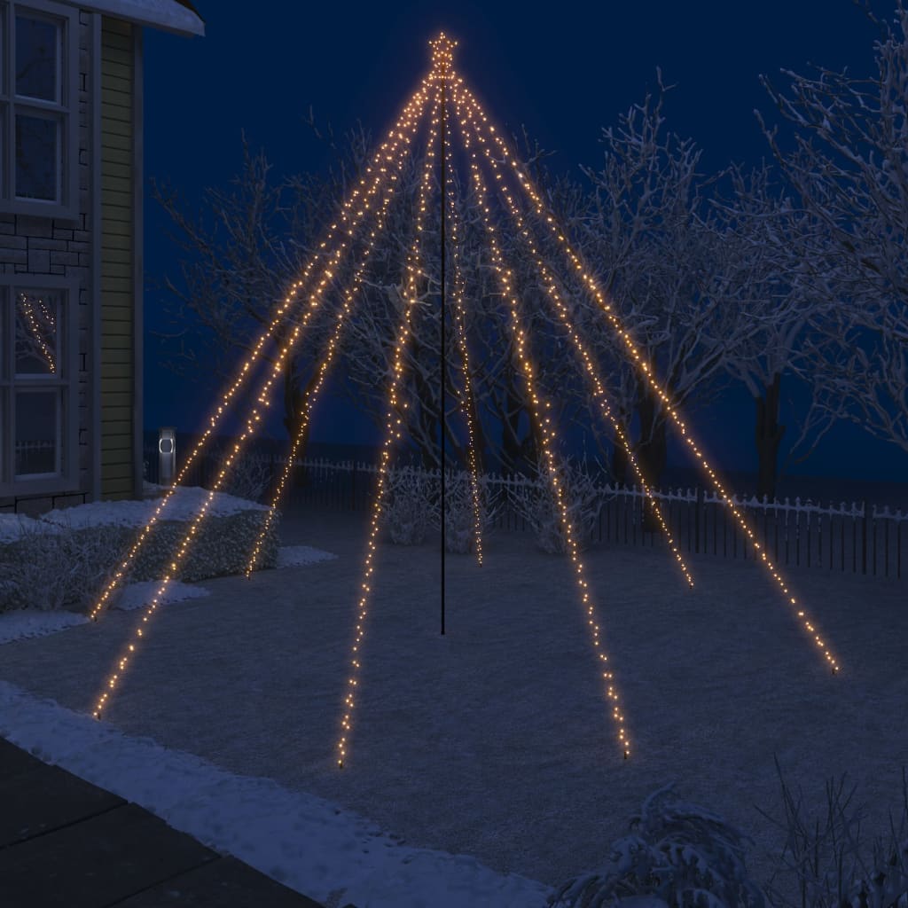 16ft LED Christmas tree with 800 warm white lights and star topper for indoor and outdoor use