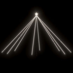 16ft LED Christmas tree with a star topper and 800 cold white lights.