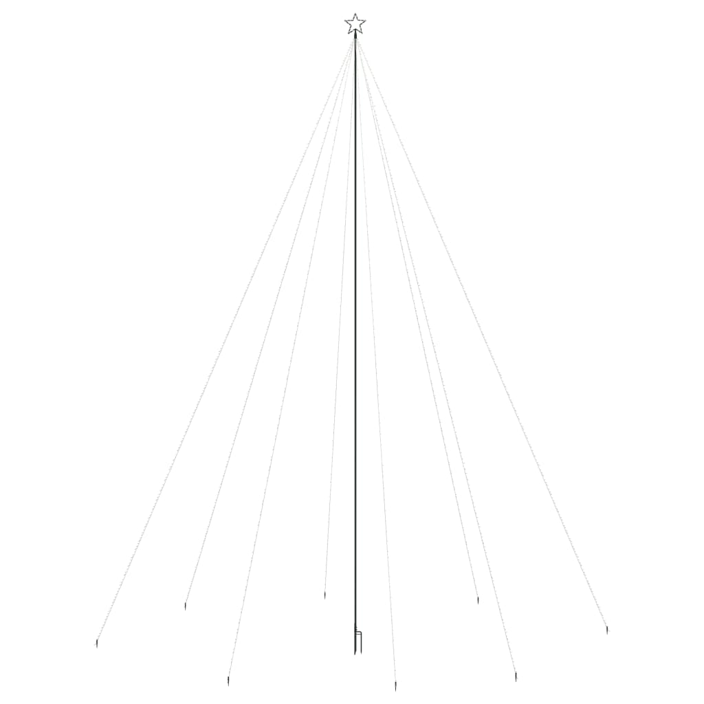 26ft LED Christmas tree with 1300 cold white LEDs and star topper.