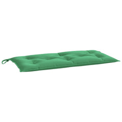 Green Oxford fabric garden bench cushion, 43.3x19.7x2.8 inches, with ties.