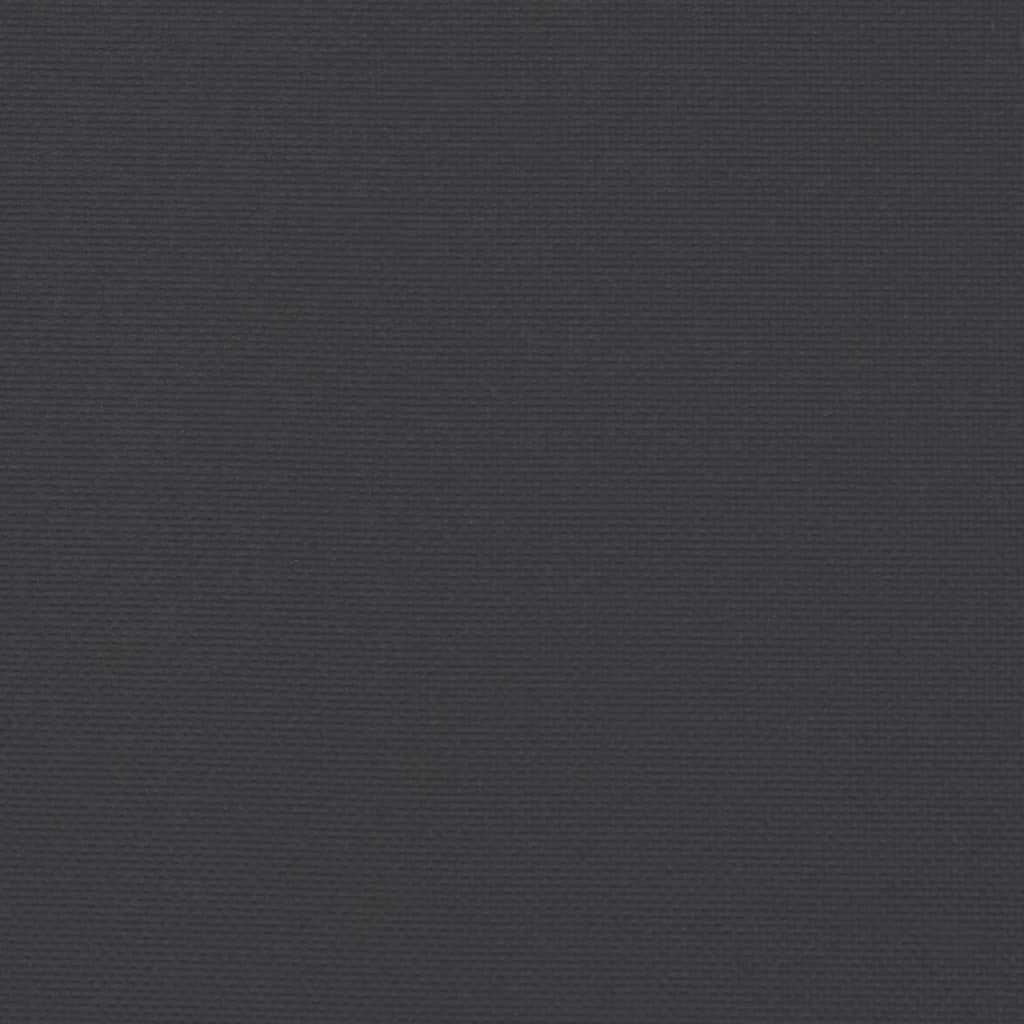 Black Oxford fabric garden bench cushion, 43.3x19.7x2.8 inches, with ties.