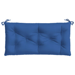 Blue Oxford fabric garden bench cushion, 43.3x19.7x2.8 inches, with ties.