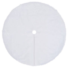 Round white faux fur Christmas tree skirt, 59.1 inches, with a 4-inch center hole.