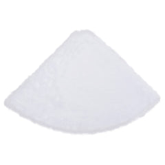 Round white faux fur Christmas tree skirt, 59.1 inches, with a soft, plush texture.