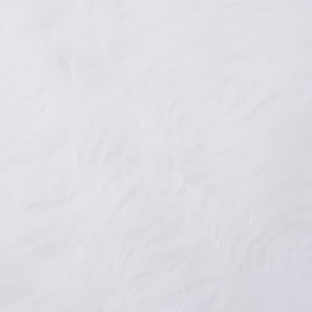 Round white faux fur Christmas tree skirt, 59.1 inches, with a 4-inch center hole.