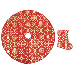 Christmas Tree Skirt Red 100% polyester fabric Large Foldable