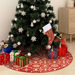 Christmas Tree Skirt Red 100% polyester fabric Large Foldable