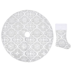 Christmas Tree Skirt White Polyester 35.4 in diameter Foldable