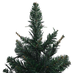 A 3 ft pre-lit artificial Christmas tree with green PVC branches and LED lights.