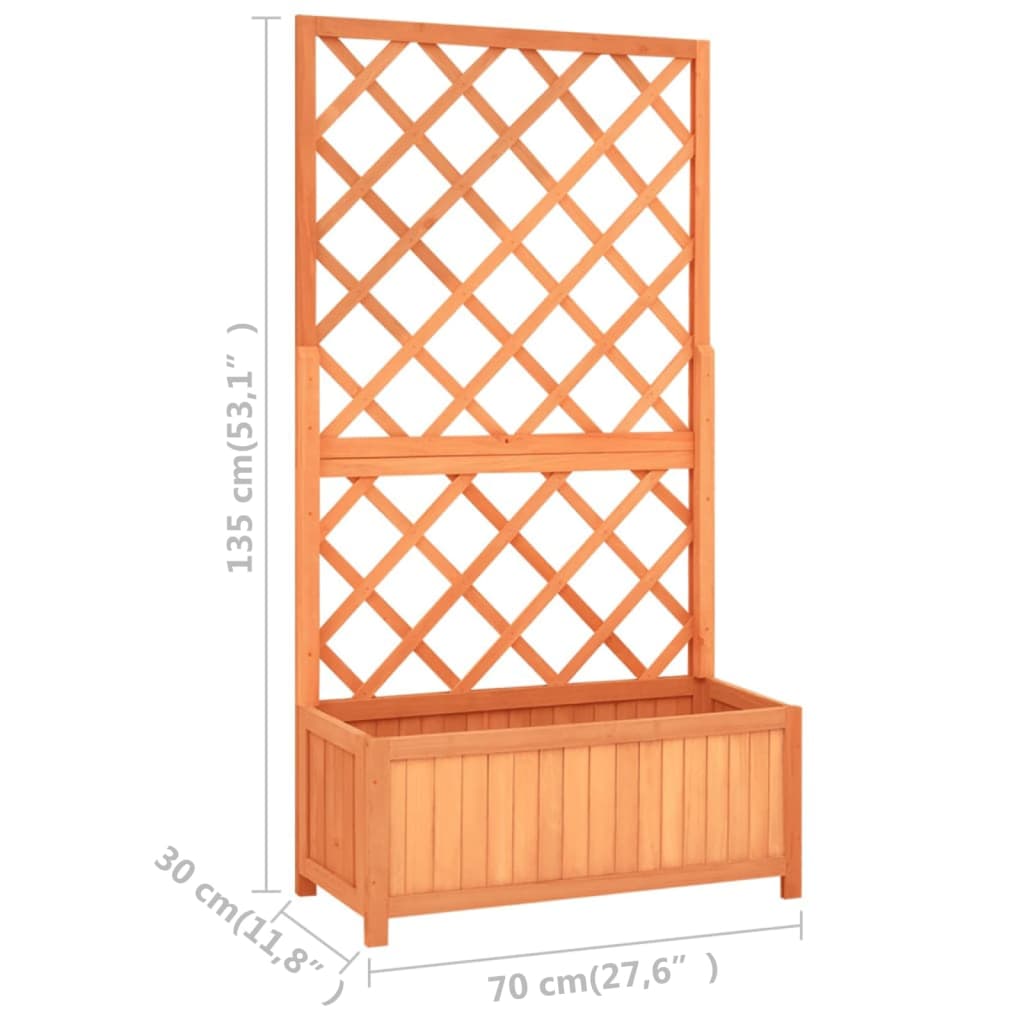 Garden Trellis Planter Brown 27.6x11.8x53.1 Solid Firwood