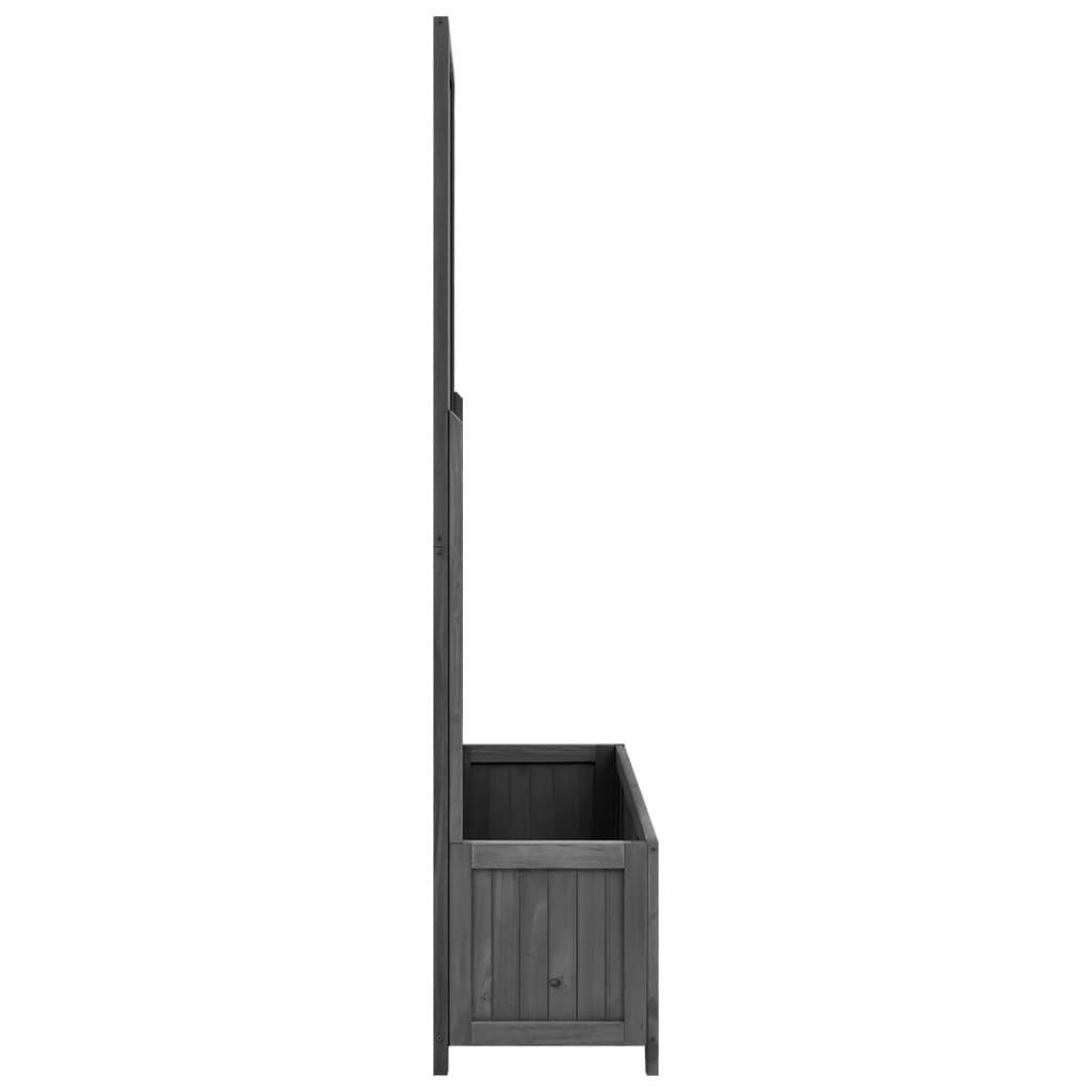 Garden Trellis Planter Black 27.6x11.8x53.1 Solid Firwood