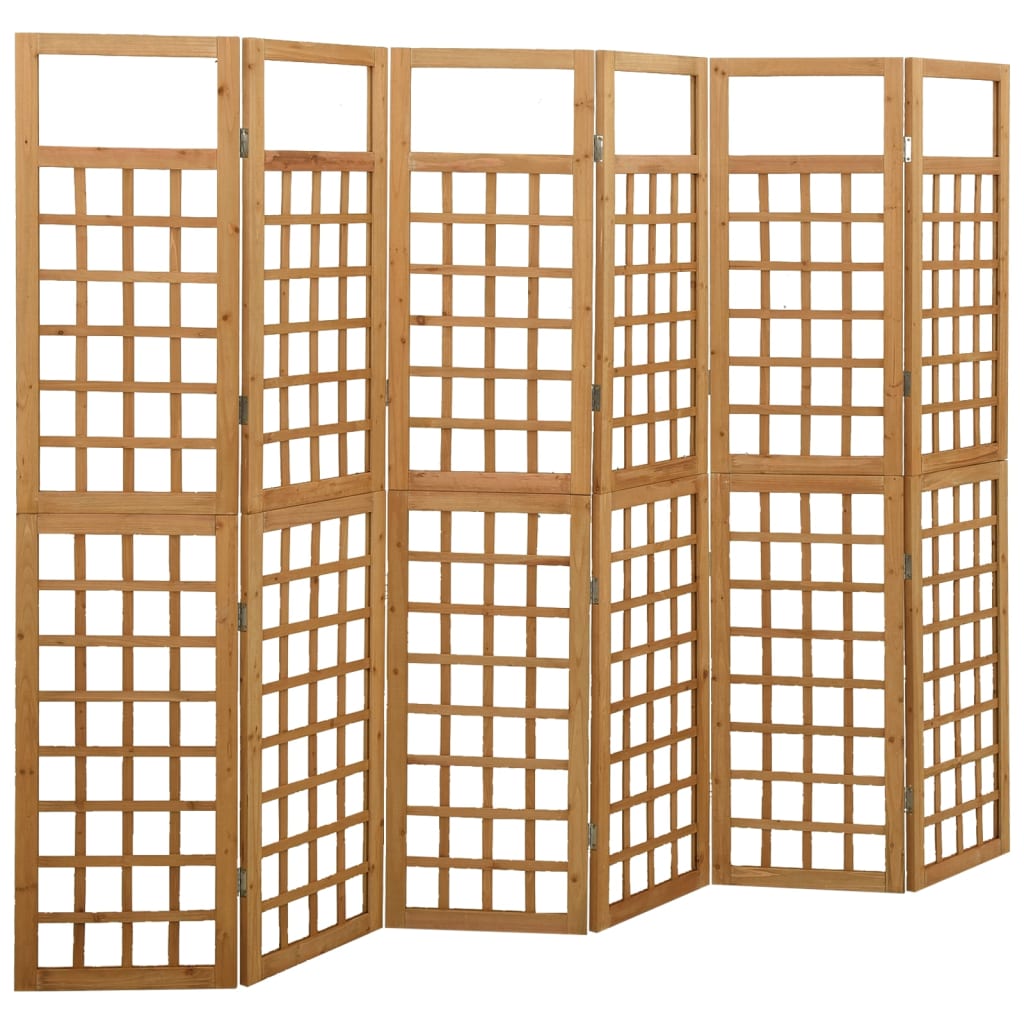 6-Panel Room Divider/Trellis Solid Fir Wood 95.5x70.9
