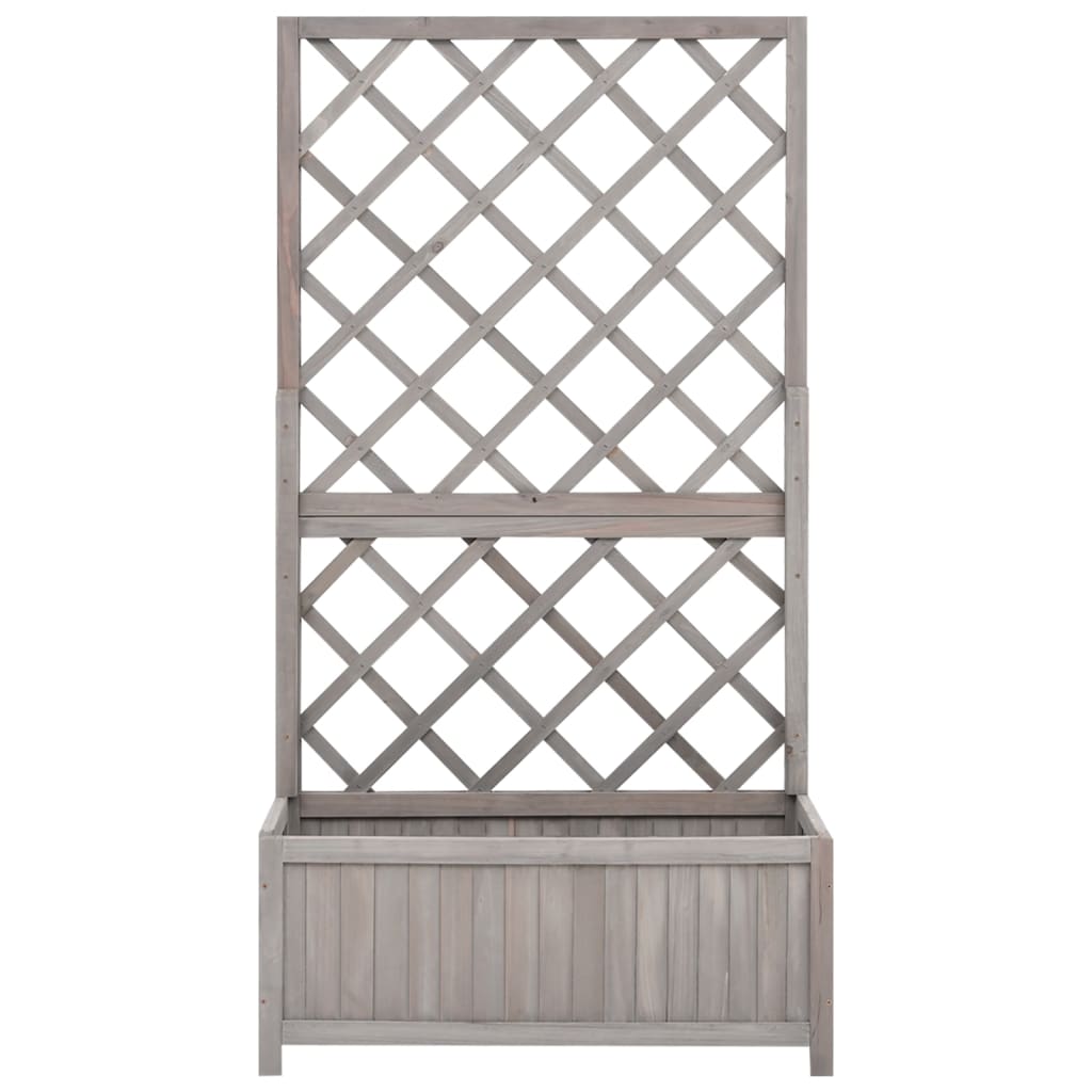 Garden Trellis Planter Gray 27.6x11.8x53.1 Solid Firwood