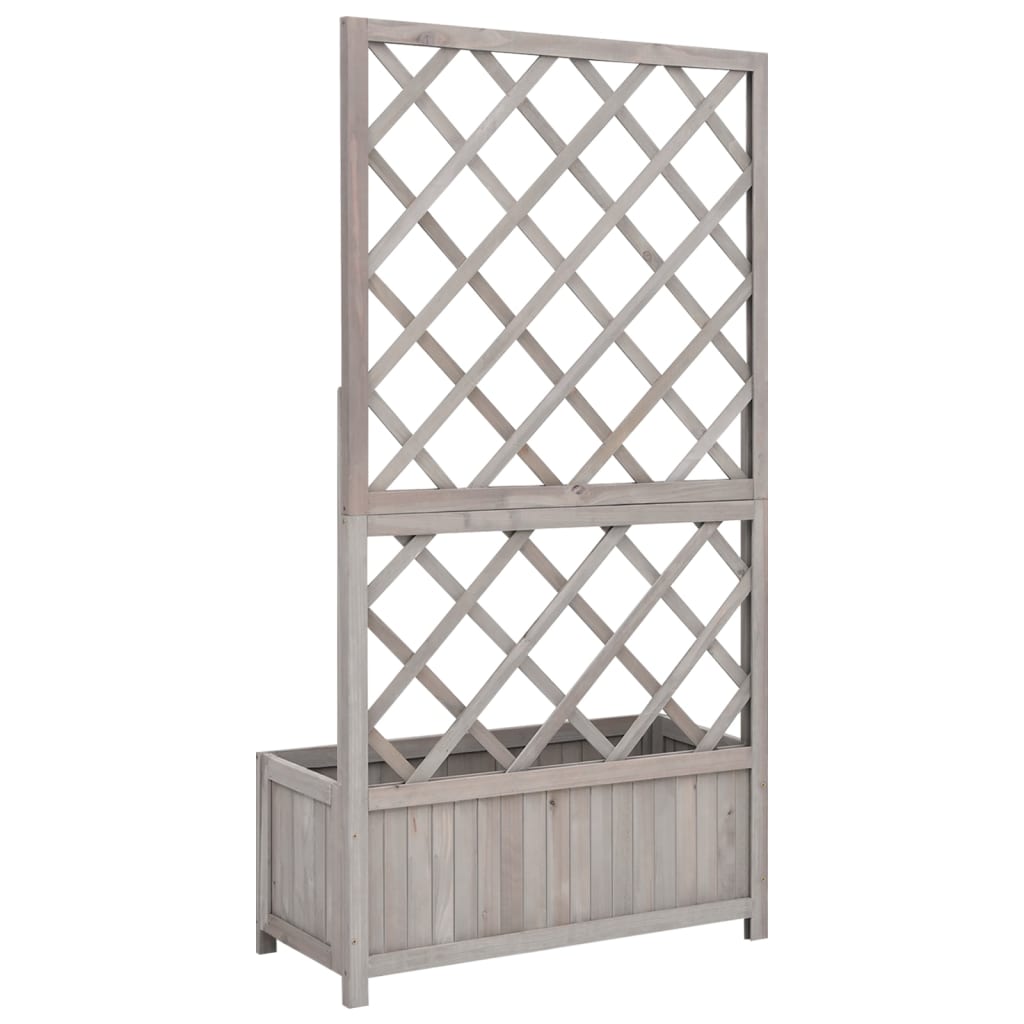 Garden Trellis Planter Gray 27.6x11.8x53.1 Solid Firwood