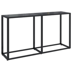 Console Table Black Tempered glass, powder-coated steel