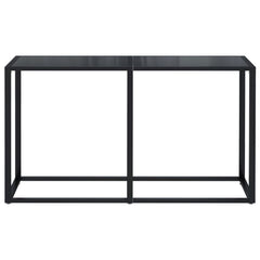 Console Table Black Tempered glass, powder-coated steel