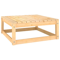 Footstool Grey and Natural Wood Solid Pinewood, 100% Polyester