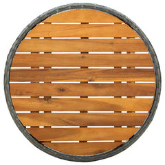 Tea Table Gray 23.6 Poly Rattan and Solid Acacia Wood