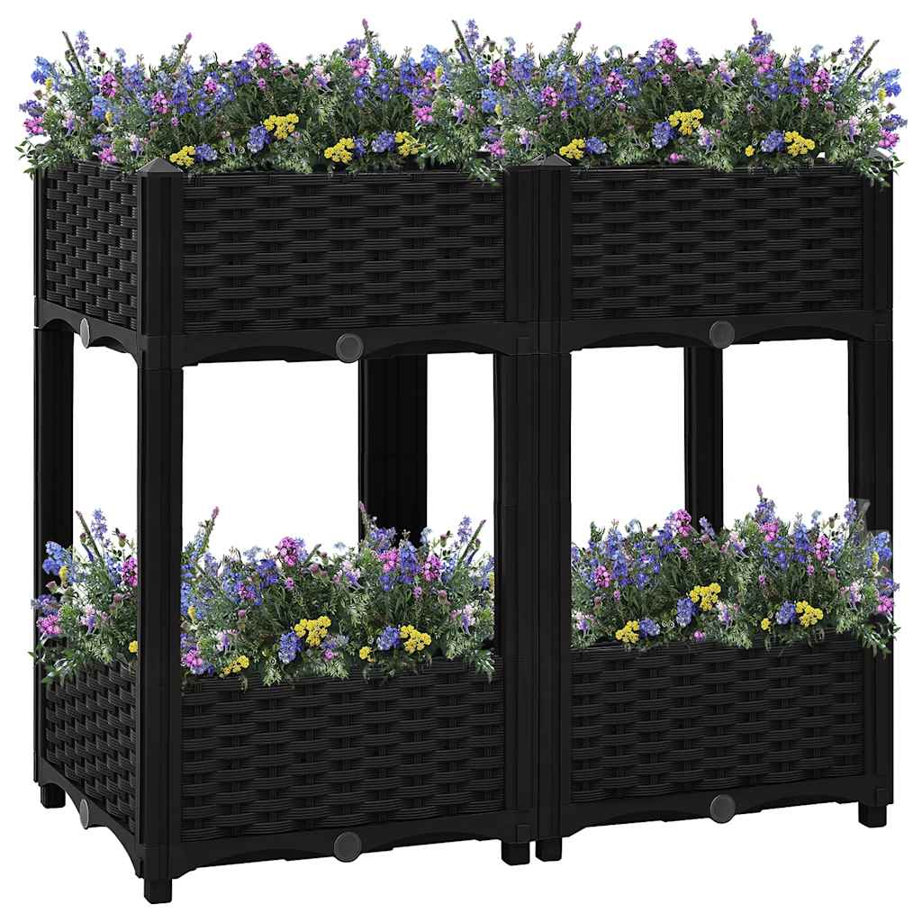Raised Bed Black Polypropylene Medium Raised Bed Rectangular