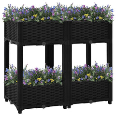 Raised Bed Black Polypropylene Medium Raised Bed Rectangular