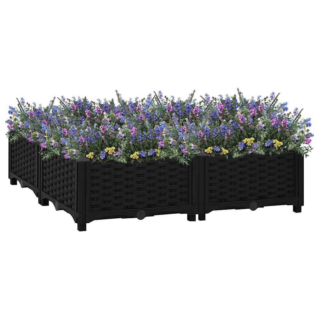 Raised Bed Black Polypropylene Medium Durable Planter Box